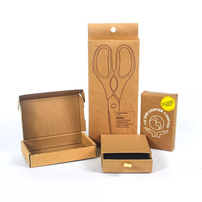 Custom Printing Kraft Packaging Cardboard Boxes With Handle In Nice Price