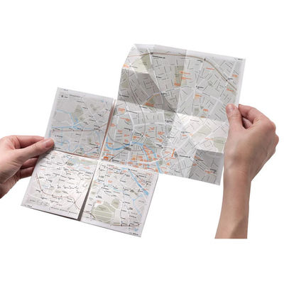 Soft Waterproof Map Printing Services PMS CMYK Custom Finishing