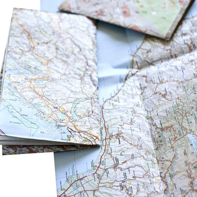 Soft Waterproof Map Printing Services PMS CMYK Custom Finishing