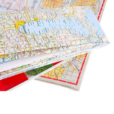 Soft Waterproof Map Printing Services PMS CMYK Custom Finishing