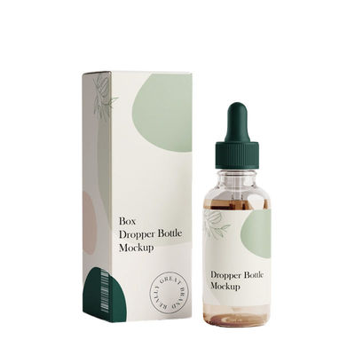 Double Side Custom Printed Cosmetic Boxes For 30ml Glass Essential Oil Dropper Bottle