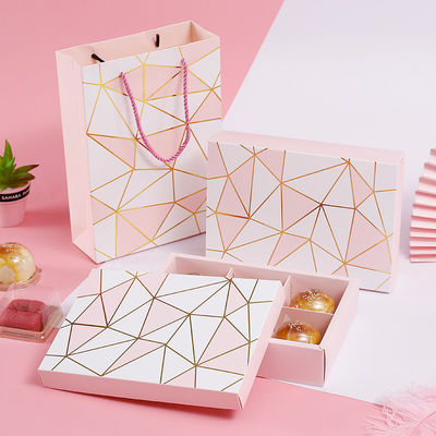 Customized Gold Foil And Pink Chocolate Packaging Box With Six Cells