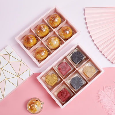 Customized Gold Foil And Pink Chocolate Packaging Box With Six Cells