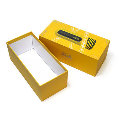 CMYK or Panton Printing Yellow Paper Lid And Base Gift Box for Electronics Adult Products