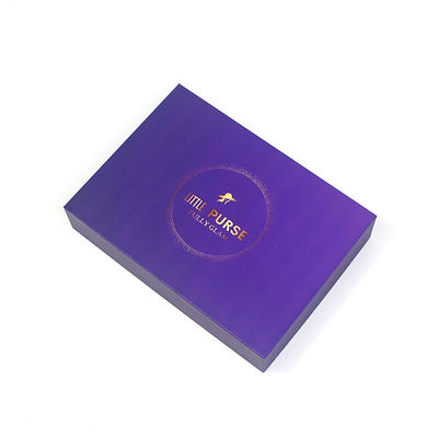 Custom UV Printing Gold Stamping Luxury Purse Paper Purple Lid And Base Gift Box