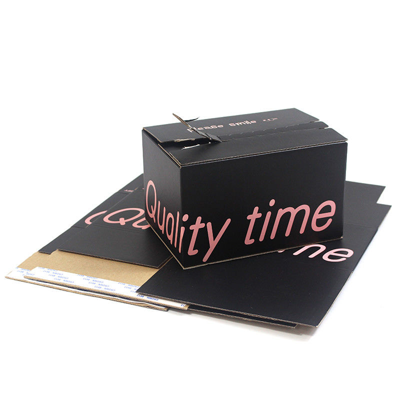 Custom Print Logo Corrugated Paper Boxes Recycled Cardboard Zipper Tear Strip Box
