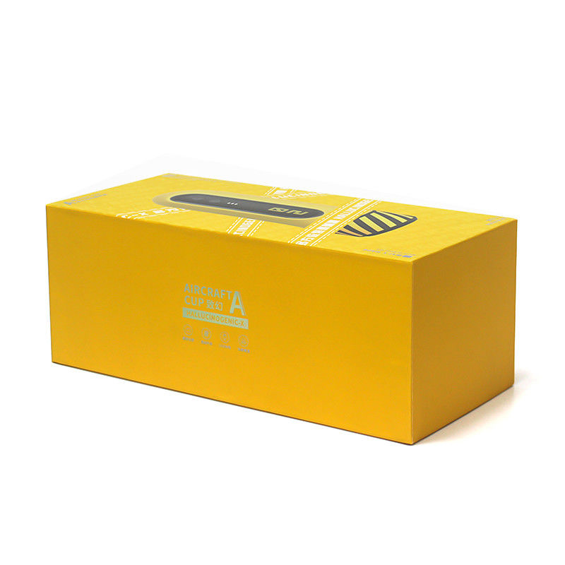 CMYK or Panton Printing Yellow Paper Lid And Base Gift Box for Electronics Adult Products